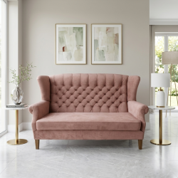 Sofa Chesterfield Uszak Old 2 os. plusz, welur, tkanina