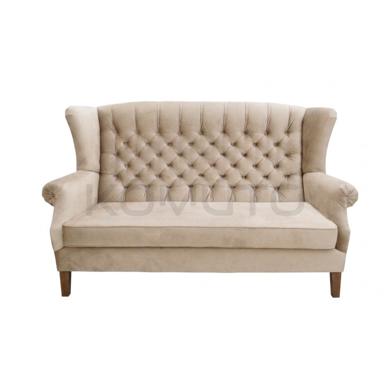Sofa Chesterfield Uszak Old 2 os. plusz, welur, tkanina