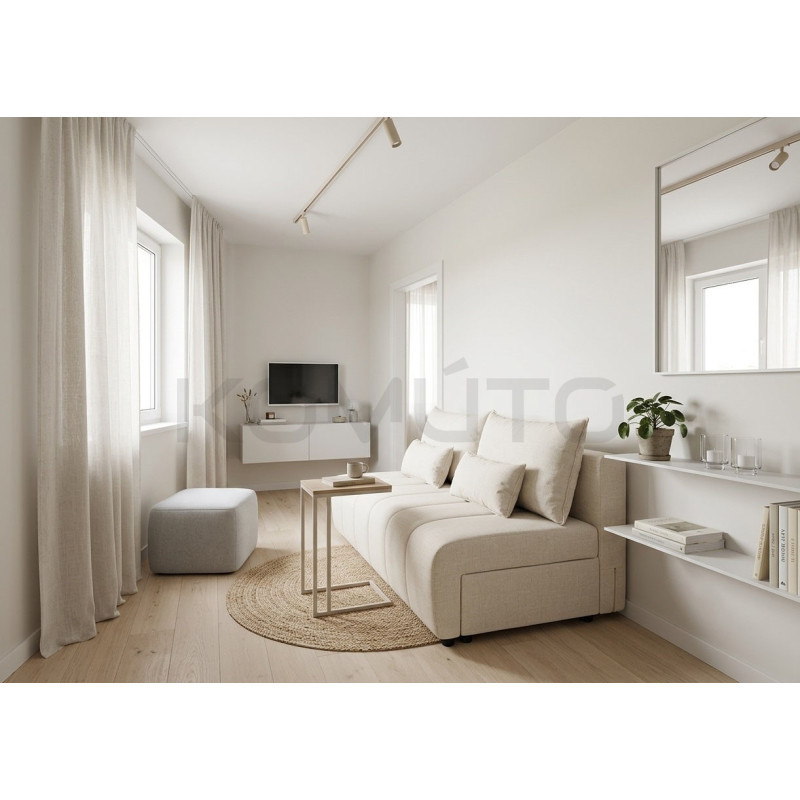Sofa Belliani – rozkładana sofa bez boków do małego salonu