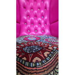 Fotel Uszak Chesterfield Lord Regent | Skóra naturalna | patchwork