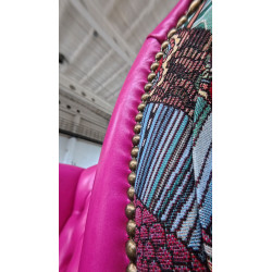 Fotel Uszak Chesterfield Lord Regent | Skóra naturalna | patchwork