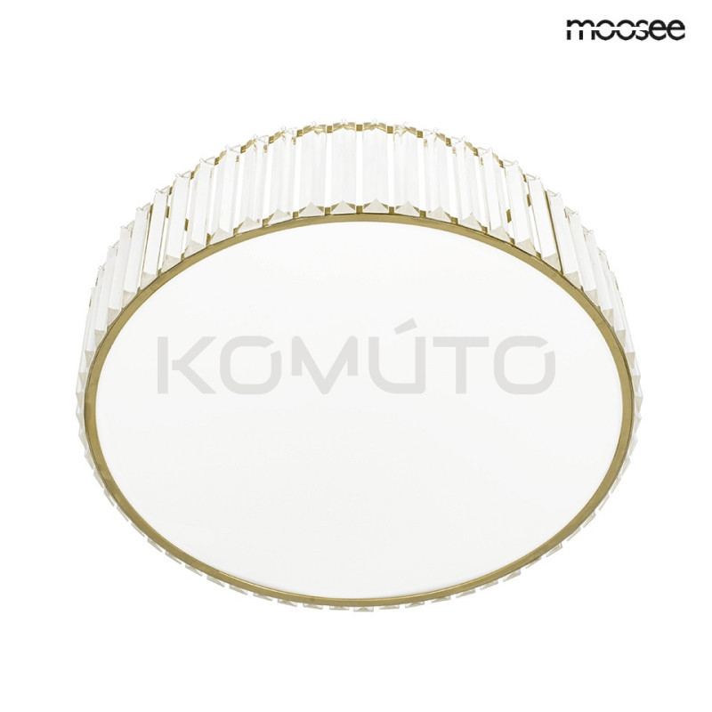 Plafon CROWN 50 złoty – designerski plafon z kryształami LED