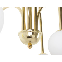 Lampa wisząca glamour NERI złota białe klosze do salonu