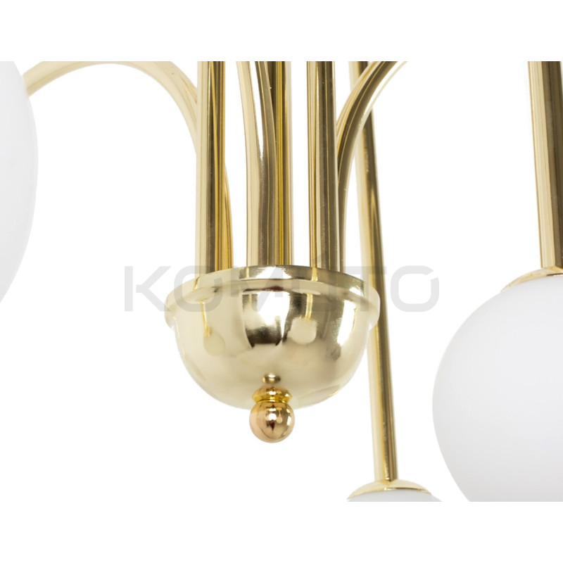 Lampa wisząca glamour NERI złota białe klosze do salonu