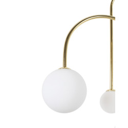Lampa wisząca glamour NERI złota białe klosze do salonu