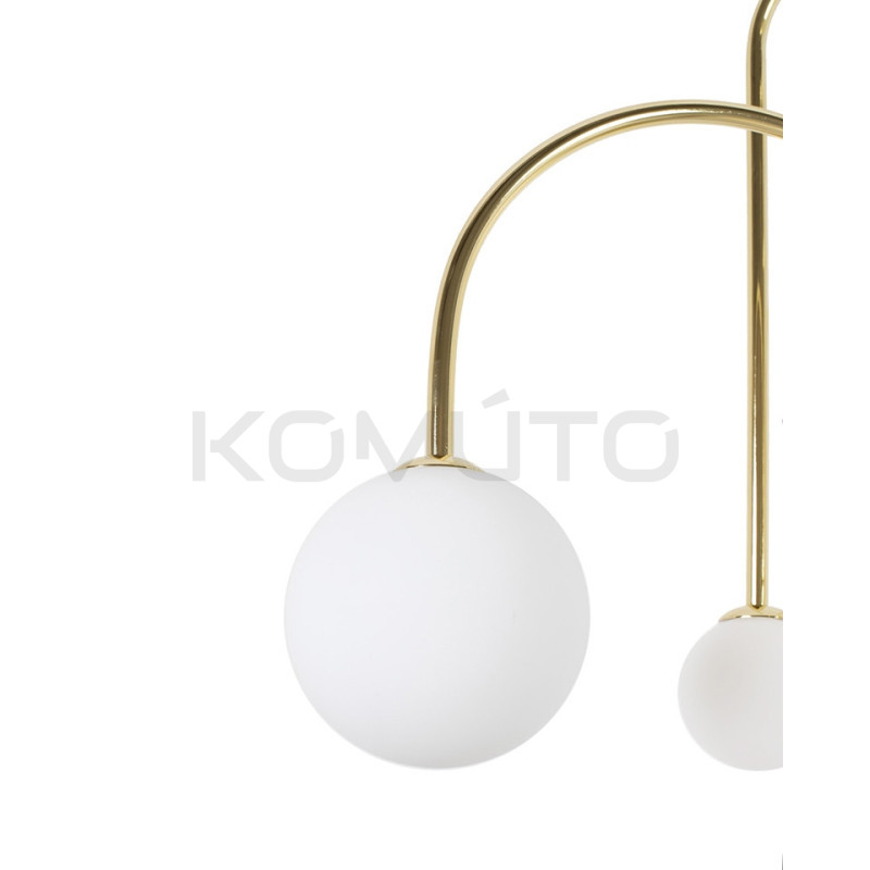 Lampa wisząca glamour NERI złota białe klosze do salonu