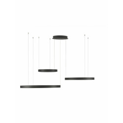 Lampa wisząca Black Ring – 3 czarne okręgi LED