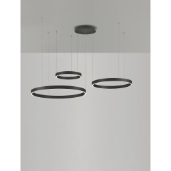 Lampa wisząca Black Ring – 3 czarne okręgi LED