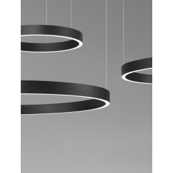 Lampa wisząca Black Ring – 3 czarne okręgi LED