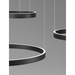 Lampa wisząca Black Ring – 3 czarne okręgi LED