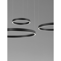 Lampa wisząca Black Ring – 3 czarne okręgi LED