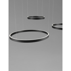 Lampa wisząca Black Ring – 3 czarne okręgi LED