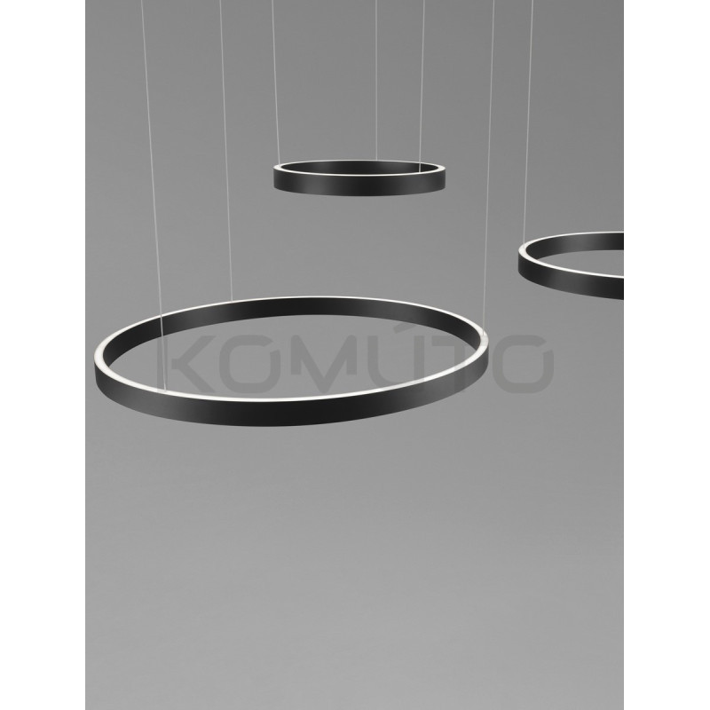 Lampa wisząca Black Ring – 3 czarne okręgi LED