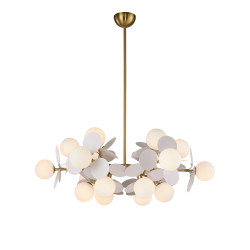 Lampa CHIC-6 złoto-biała Ø 90 cm – artystyczna forma