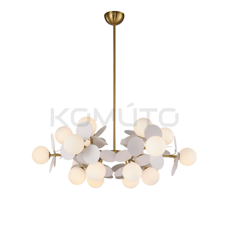 Lampa CHIC-6 złoto-biała Ø 90 cm – artystyczna forma