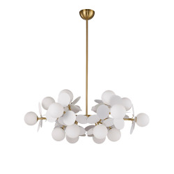 Lampa CHIC-6 złoto-biała Ø 90 cm – artystyczna forma