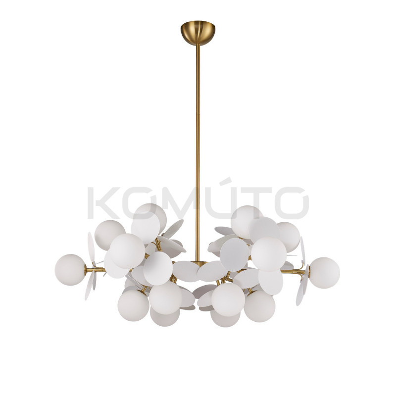 Lampa CHIC-6 złoto-biała Ø 90 cm – artystyczna forma