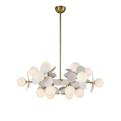 Lampa CHIC-6 złoto-biała Ø 90 cm – artystyczna forma