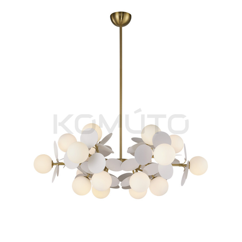 Lampa CHIC-6 złoto-biała Ø 90 cm – artystyczna forma