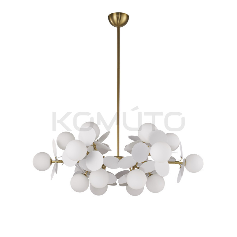 Lampa CHIC-6 złoto-biała Ø 90 cm – artystyczna forma