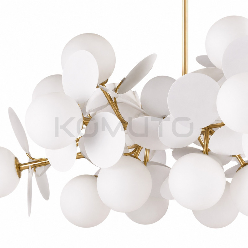 Lampa CHIC-6 złoto-biała Ø 90 cm – artystyczna forma