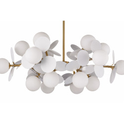 Lampa CHIC-6 złoto-biała Ø 90 cm – artystyczna forma