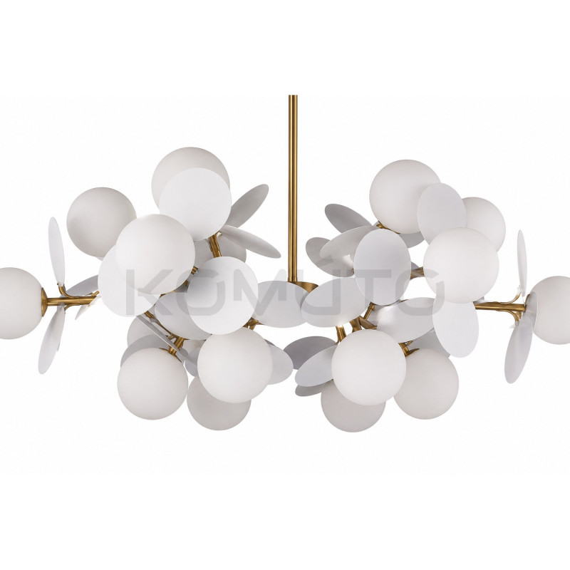 Lampa CHIC-6 złoto-biała Ø 90 cm – artystyczna forma