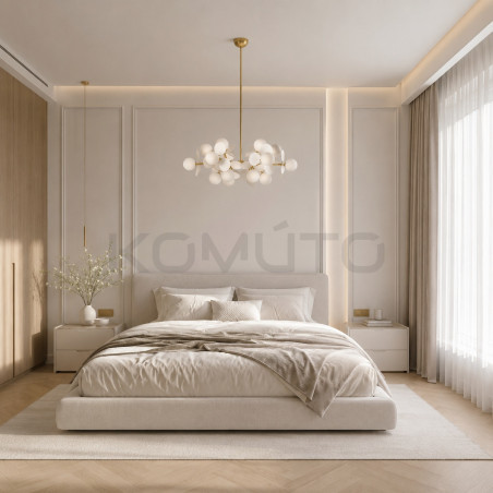 Lampa CHIC-6 złoto-biała Ø 90 cm – artystyczna forma