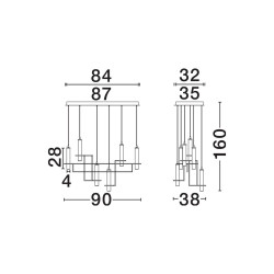 NEXO 6 – designerska lampa wisząca LED 90 cm