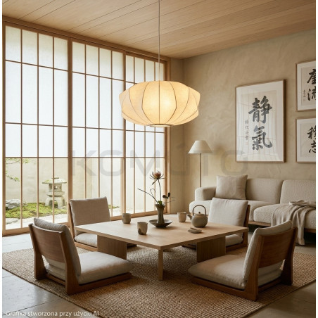 Nowoczesna lampa z tkaniny SILK V-shape – styl azjatycki