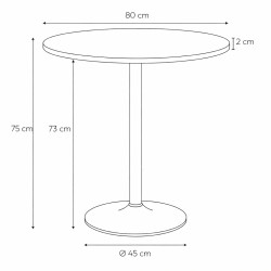 Czarny okrągły stół 80 cm na jednej nodze Tulp | komuto.pl