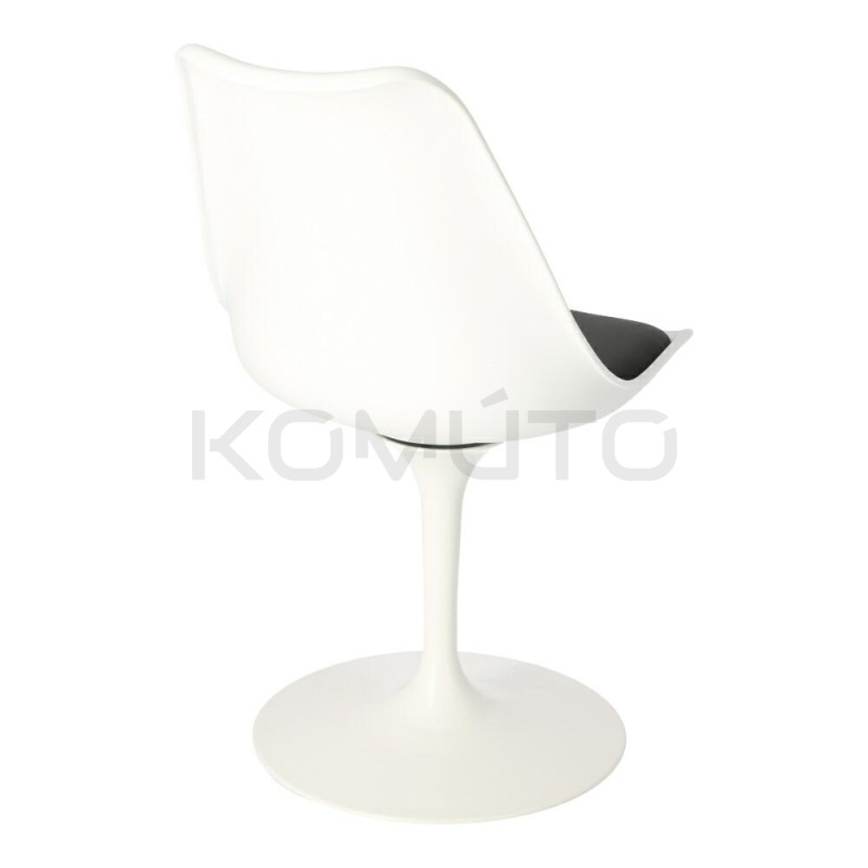 Białe Krzesło Tulip Basic z czarą poduszką