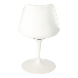 Białe Krzesło Tulip Basic z czarą poduszką