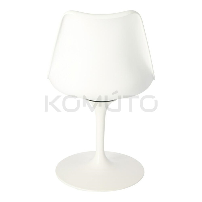 Białe Krzesło Tulip Basic z czarą poduszką