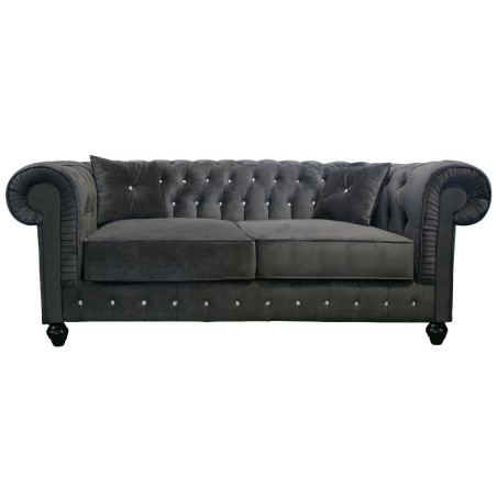 Sofa Chesterfield z kryształkami guzikami Lady 3 osobowa