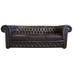 Sofa Chesterfield Normal ze skóry, 4-Osobowa