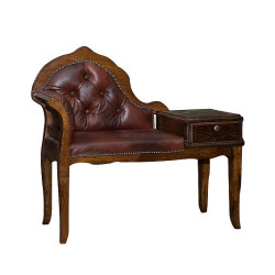 Stylowa Ławeczka Chesterfield z szufladą to telefoniera pikowana Stylowa Ławeczka Chesterfield z szufladą to telefoniera pikowana