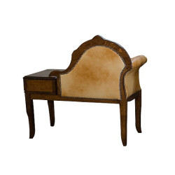 Stylowa Ławeczka Chesterfield z szufladą to telefoniera pikowana Stylowa Ławeczka Chesterfield z szufladą to telefoniera pikowana