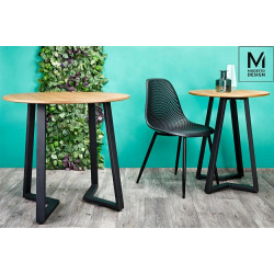 Mały Okragły Stół Tavolo 80 podstawa czarna blat dąb fornir Mały Okragły Stół Tavolo 80 podstawa czarna blat dąb fornir