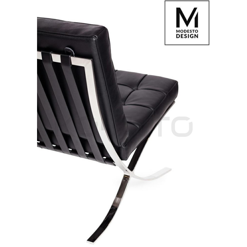 Dwuosobowa Sofa Barcelona w eko-skórze w kolorze czarnym Dwuosobowa Sofa Barcelona w eko-skórze w kolorze czarnym