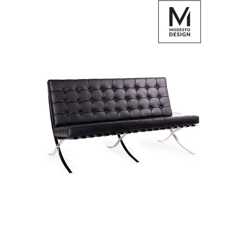 Dwuosobowa Sofa Barcelona w eko-skórze w kolorze czarnym