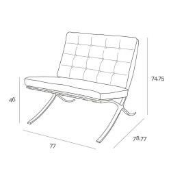 Fotel BA Inspirowany Projektem Barcelona skóra naturalna Fotel BA Inspirowany Projektem Barcelona skóra naturalna